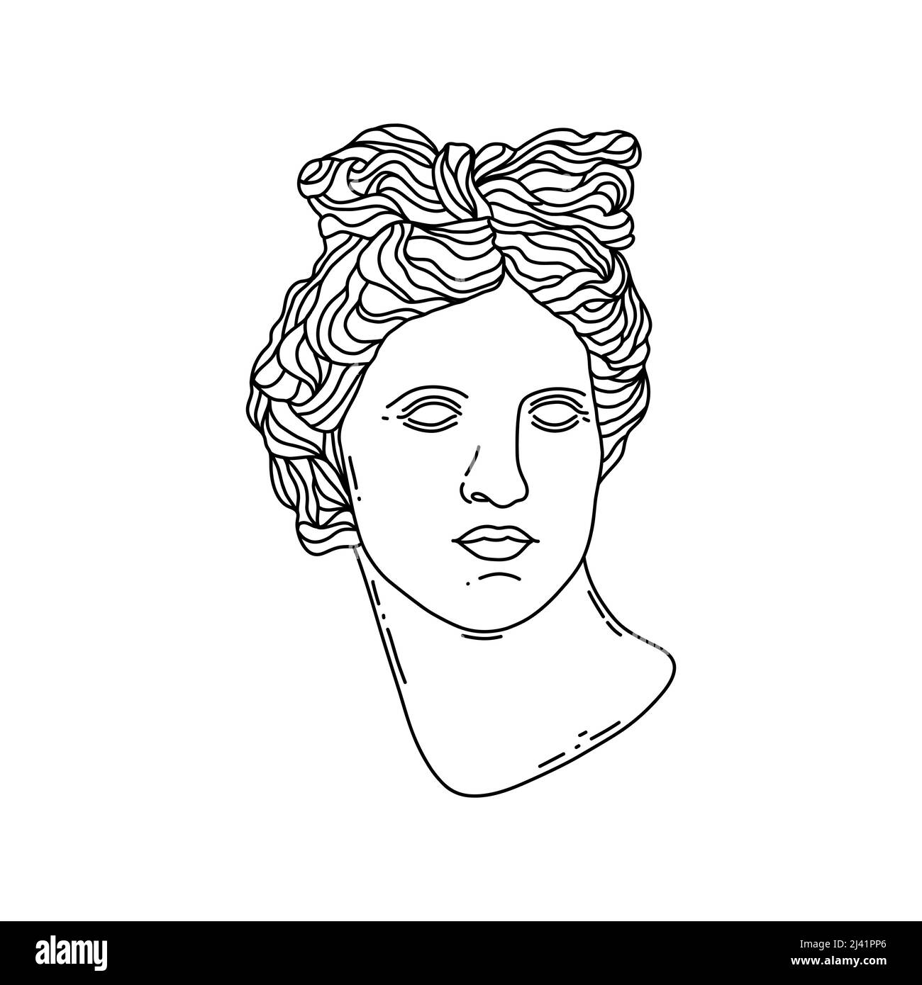 Greek god Apollo in doodle style Stock Vector