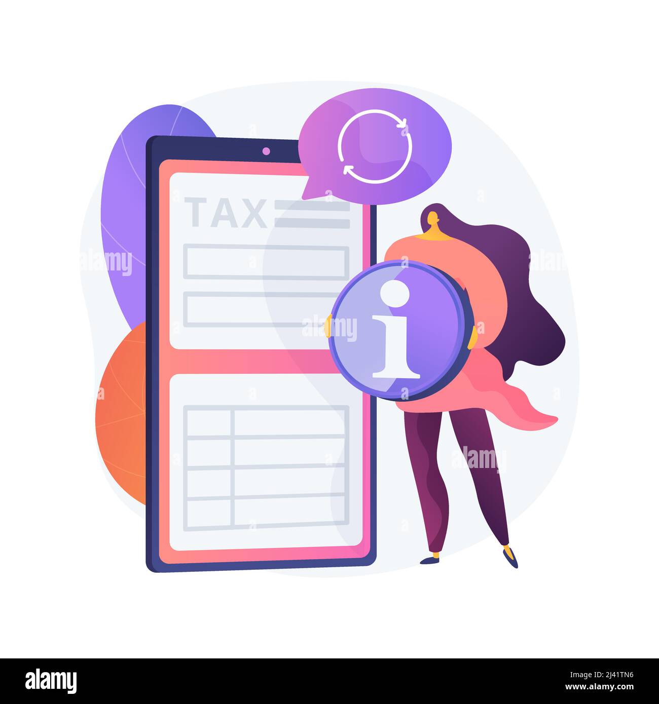 Updating financial information. Tax return. Reload site, new data, reset webpage. Redo wrong option. Done correctly. Proceed further. Vector isolated Stock Vector
