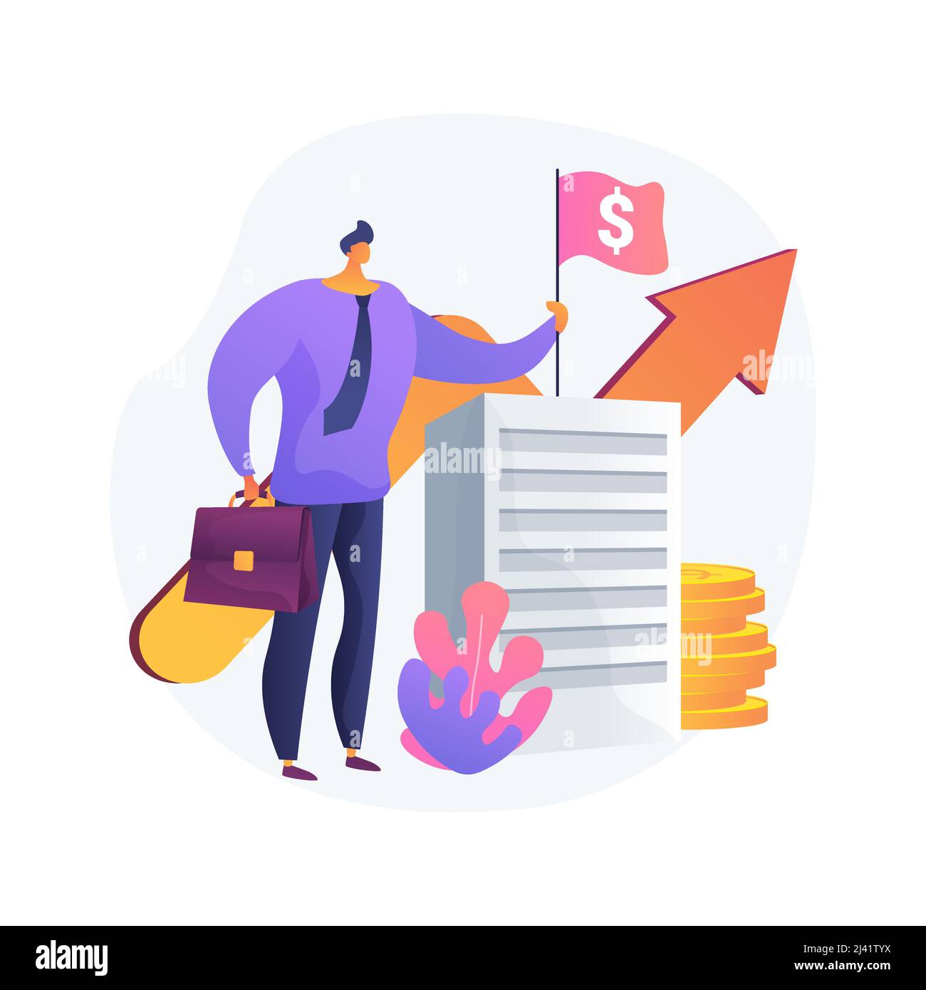 Revenue agency abstract concept vector illustration. Tax law, remit GST and HST, business number registration, savings and pension plan, payroll accou Stock Vector