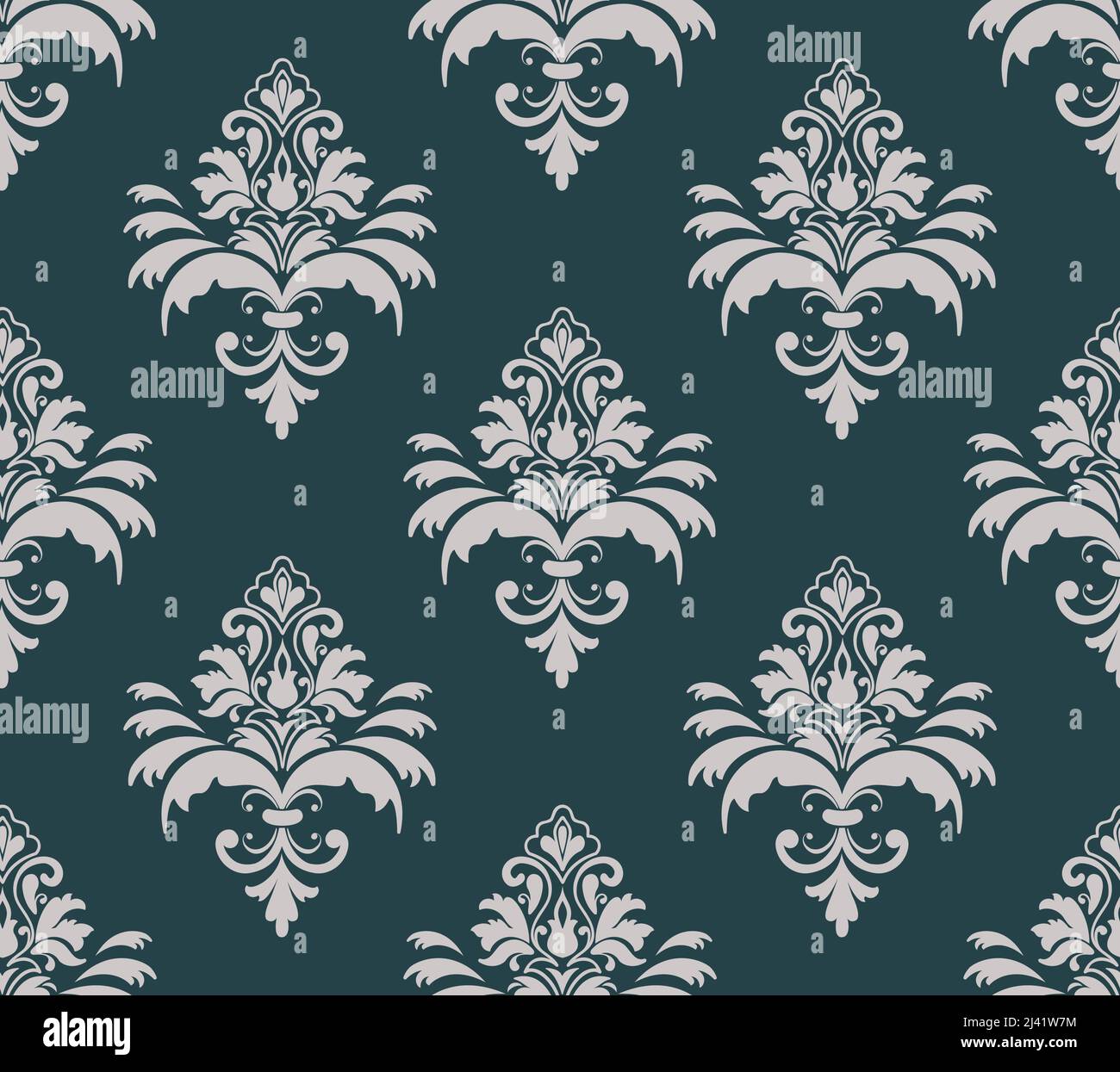 Damask seamless pattern element. Vector floral damask ornament vintage ...