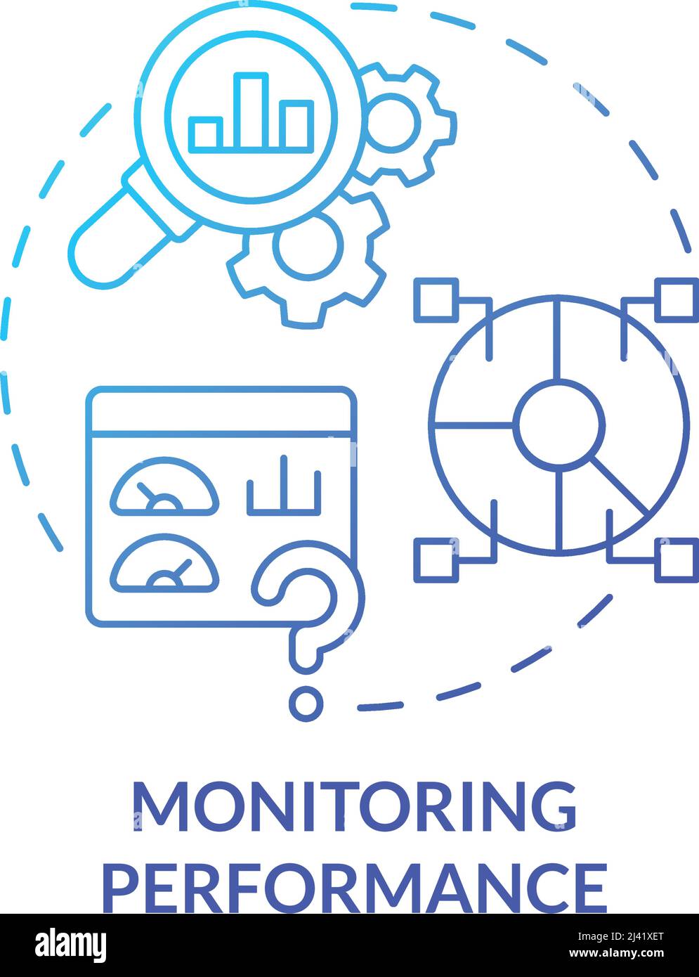 Monitoring performance blue gradient concept icon Stock Vector Image ...