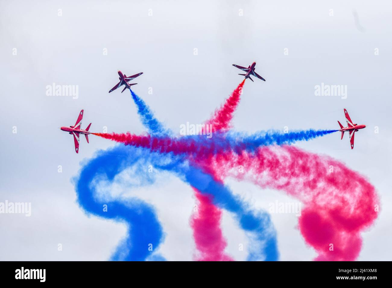 Bray, Ireland. 29th July 2018.  Red Arrows perform at the Bray Air Show. Stock Photo