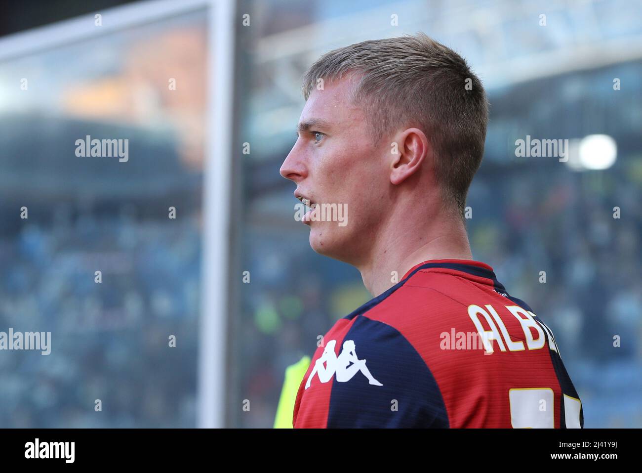 Genoa, Italy. 24 April 2022. Albert Guomundsson of Genoa CFC is