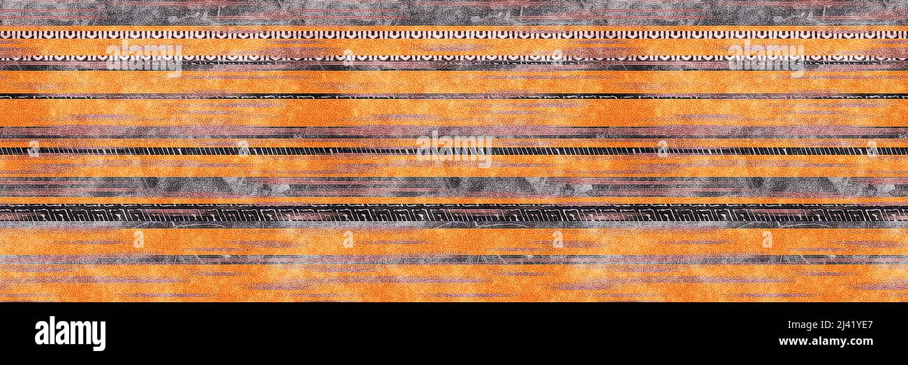 Seamless tribal ethnic stripe grungy border surface pattern design for ...