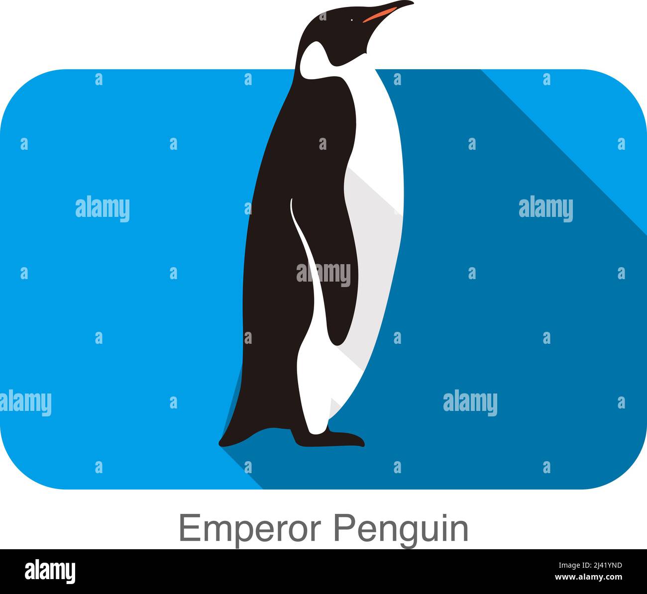 Emperor Penguin standing on the ground, Penguin seed series Stock Vector