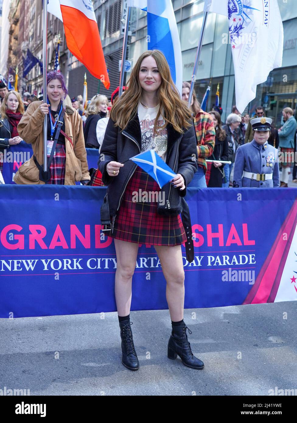 Actress Karen Gillan Grand Marshal for the 2022 Tartan Day Parade held