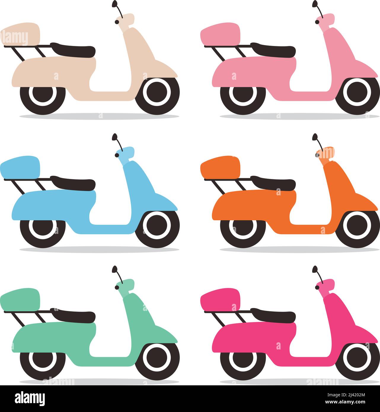 cute motorcycle flat icon design  vector illustration Stock Vector