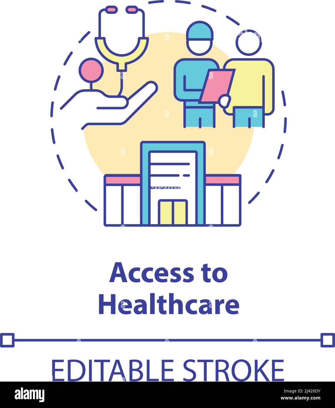 Access to healthcare concept icon stock vector image art alamy
