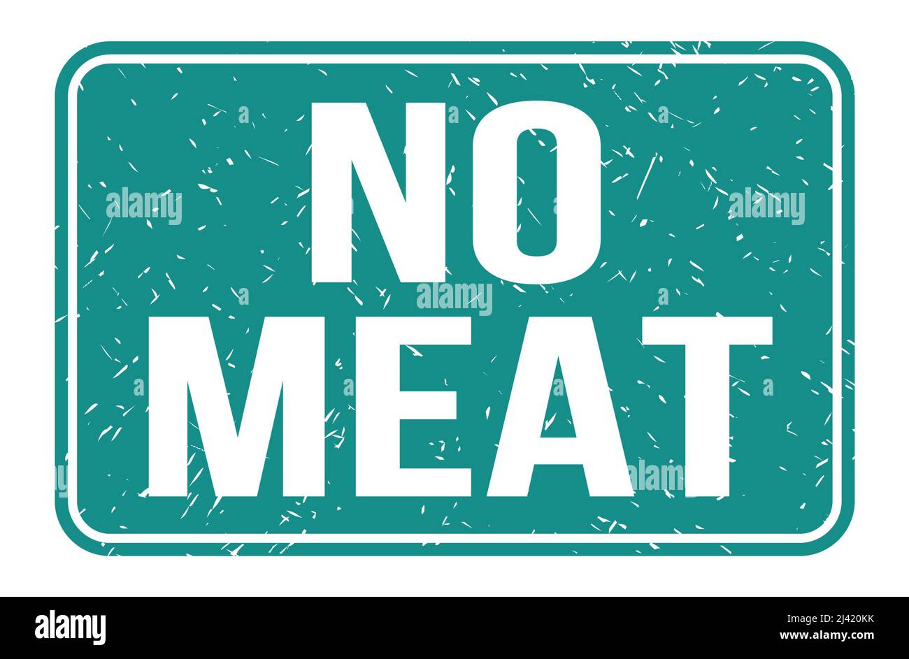 NO MEAT, words written on blue rectangle stamp sign Stock Photo Alamy