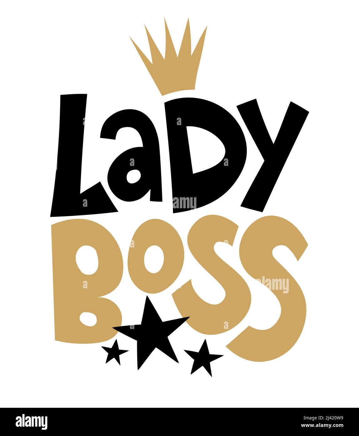 Lady boss Feminism slogan with hand drawn lettering. Print for poster, card. Stylish girl text motivational symbols. Vector illustration Stock Image & Art - Alamy