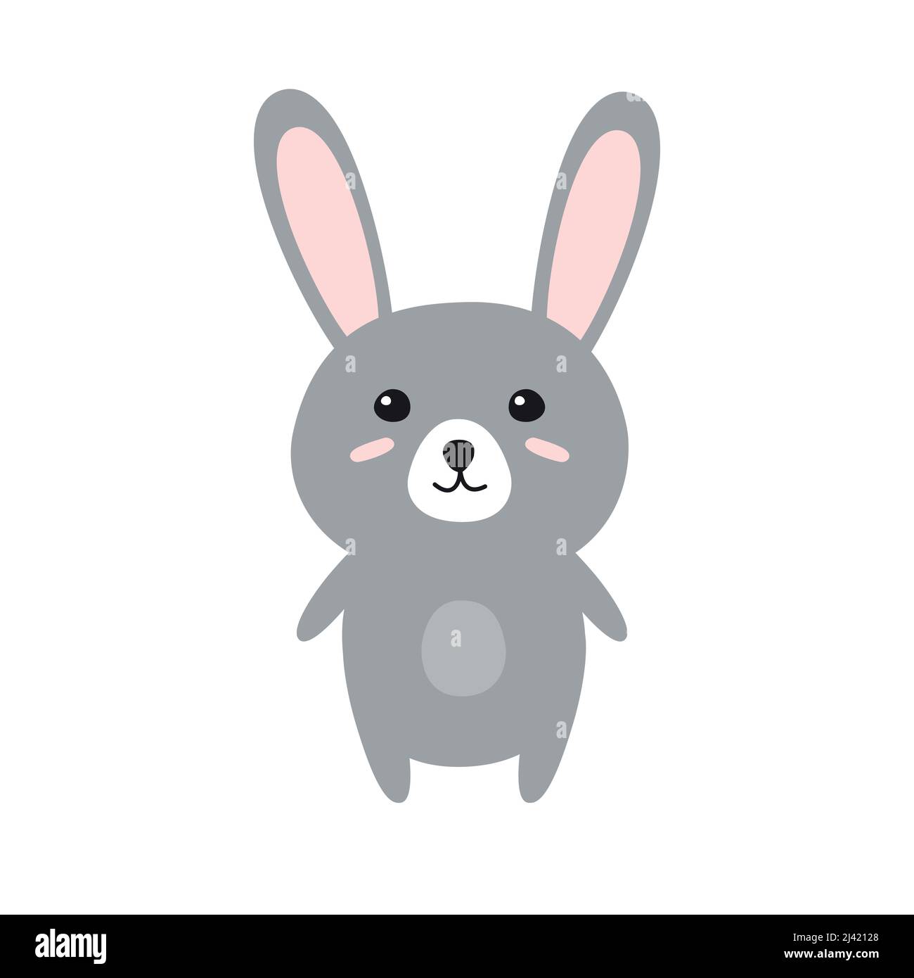 Vector flat cartoon bunny rabbit isolated on white background Stock ...