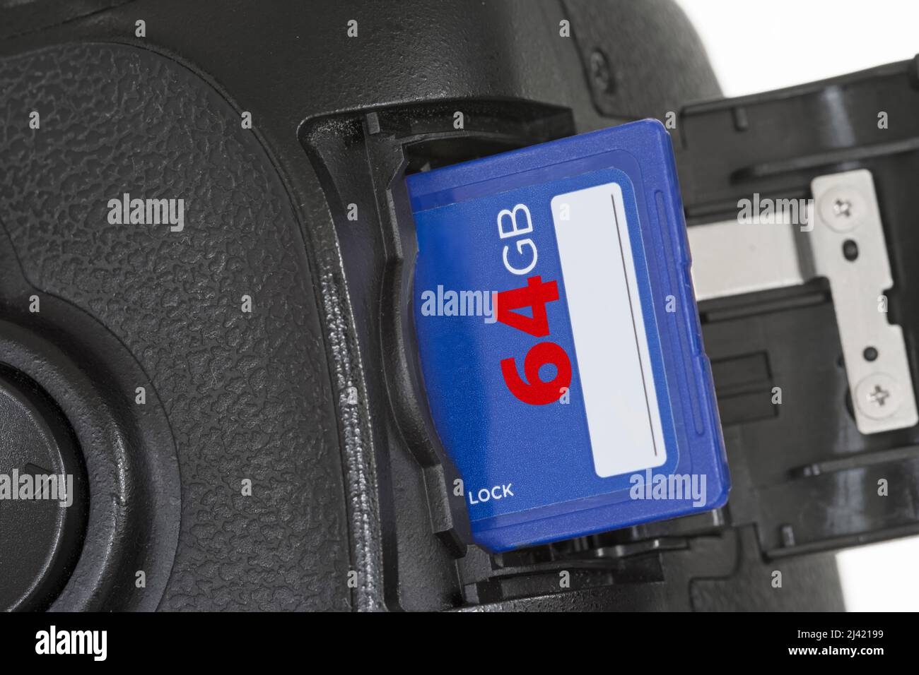 SD card in digital camera Stock Photo