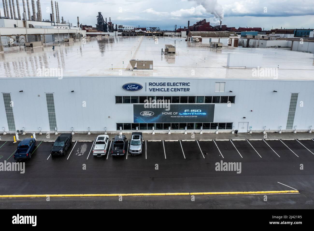 Ford River Rouge Complex, EV F-150 Lightning factory , Ford Motor Company, Dearborn, MI, USA Stock Photo