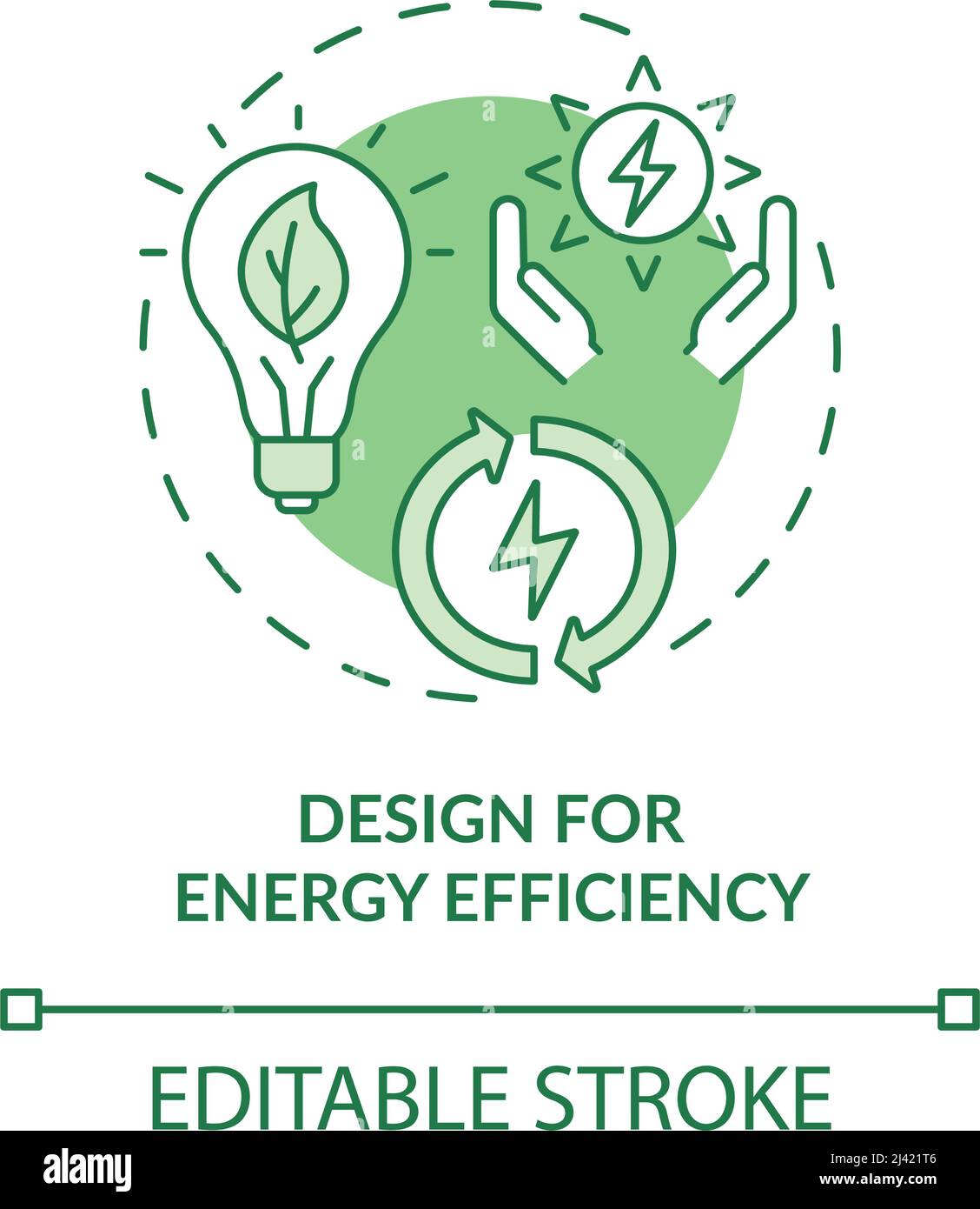Energy efficiency design green concept icon Stock Vector