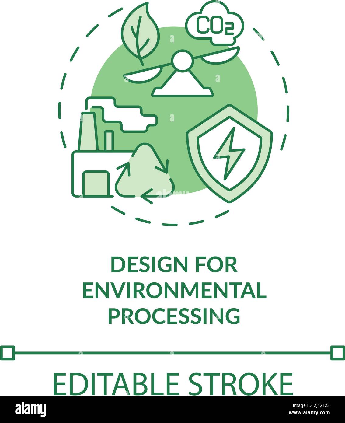 Design for environmental processing green concept icon Stock Vector ...