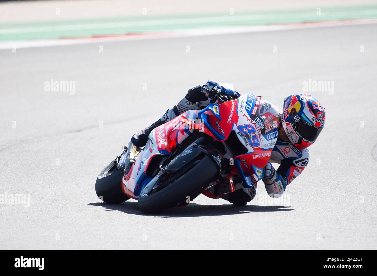 April 09, 2022: Jorge Martin #89 with Pramac Racing in action Free Practice  3 at the MotoGP Red Bull Grand Prix of the Americas, Circuit of The  Americas, Austin,Texas. (Photo by Mario