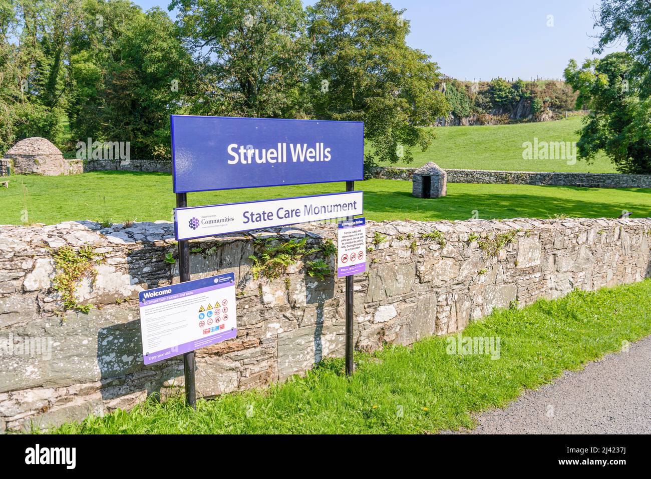 Struell Wells, Downpatrick, Northern Ireland.  An ancient holy well dating back hundreds of years, with ancient bath houses.  Pilgrims from all over I Stock Photo