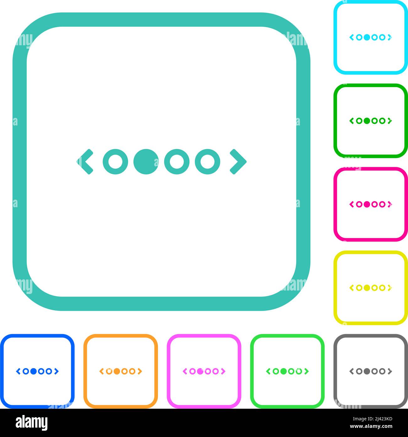 vivid colored flat icons in curved borders on white background Stock ...