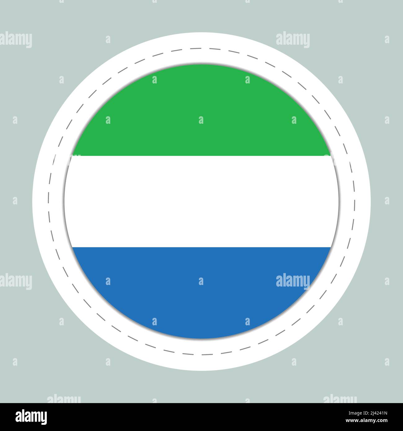 Sticker ball with flag of Sierra Leone. Round sphere, template icon ...