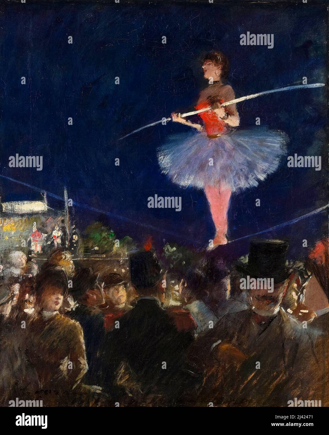 Jean-Louis Forain, Tight-Rope Walker, painting circa 1885 Stock Photo