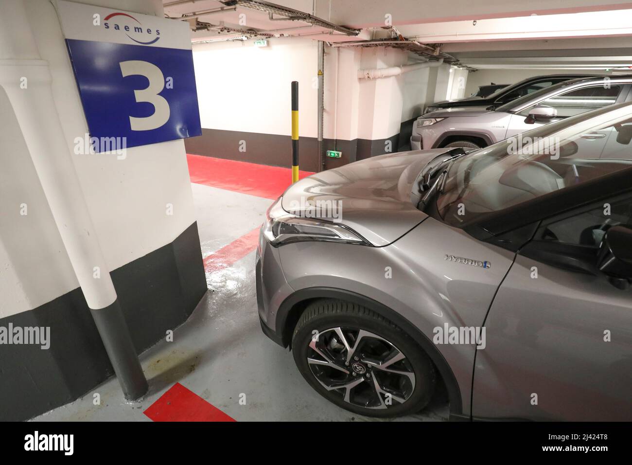 THE BIGGEST ELECTRIC VEHICLE CHARGING STATIONS OPENS IN PARIS Stock Photo