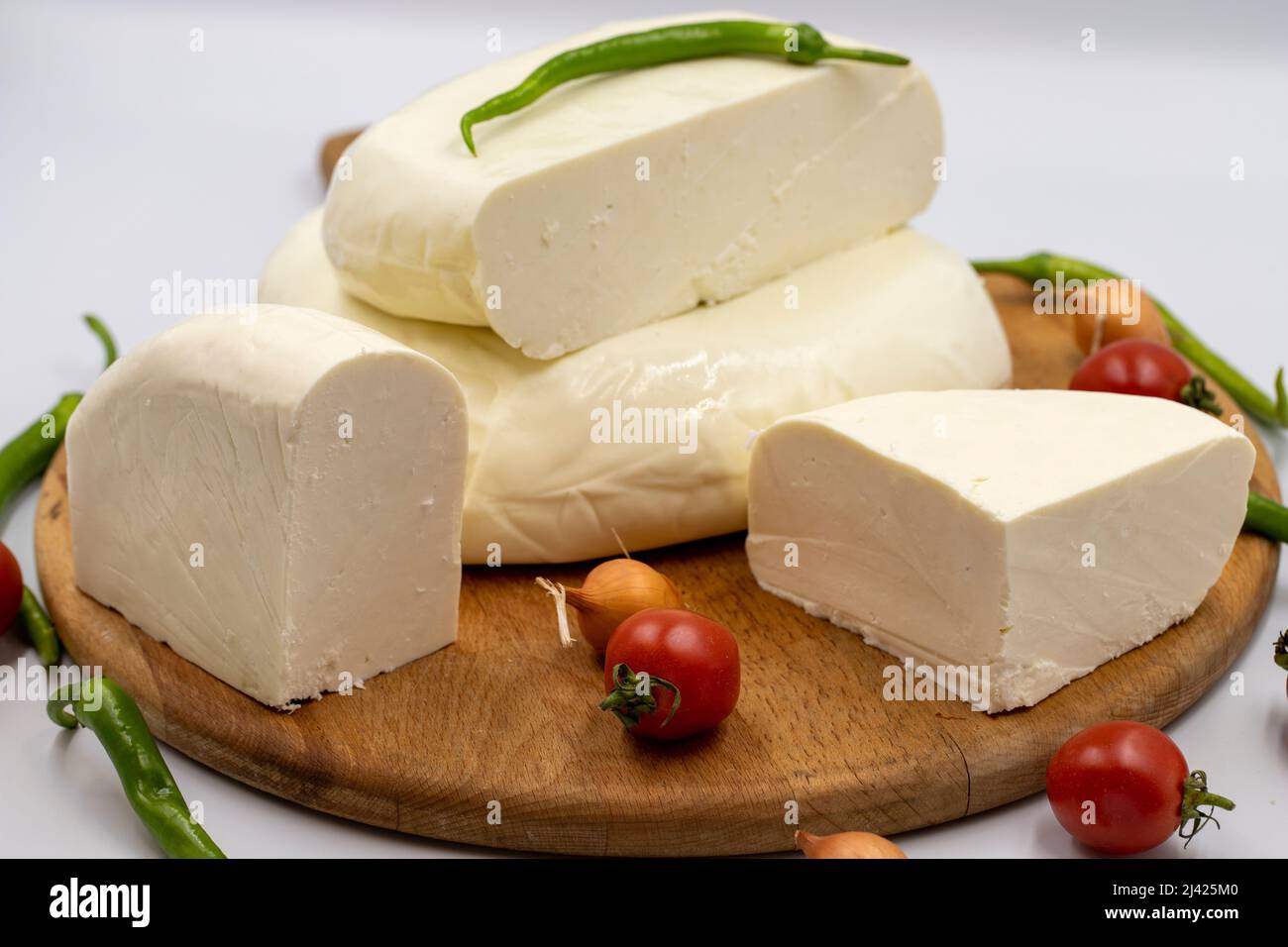 Fresh Cheese Examples Isolated portion fresh greek hi-res stock photography and images - Alamy