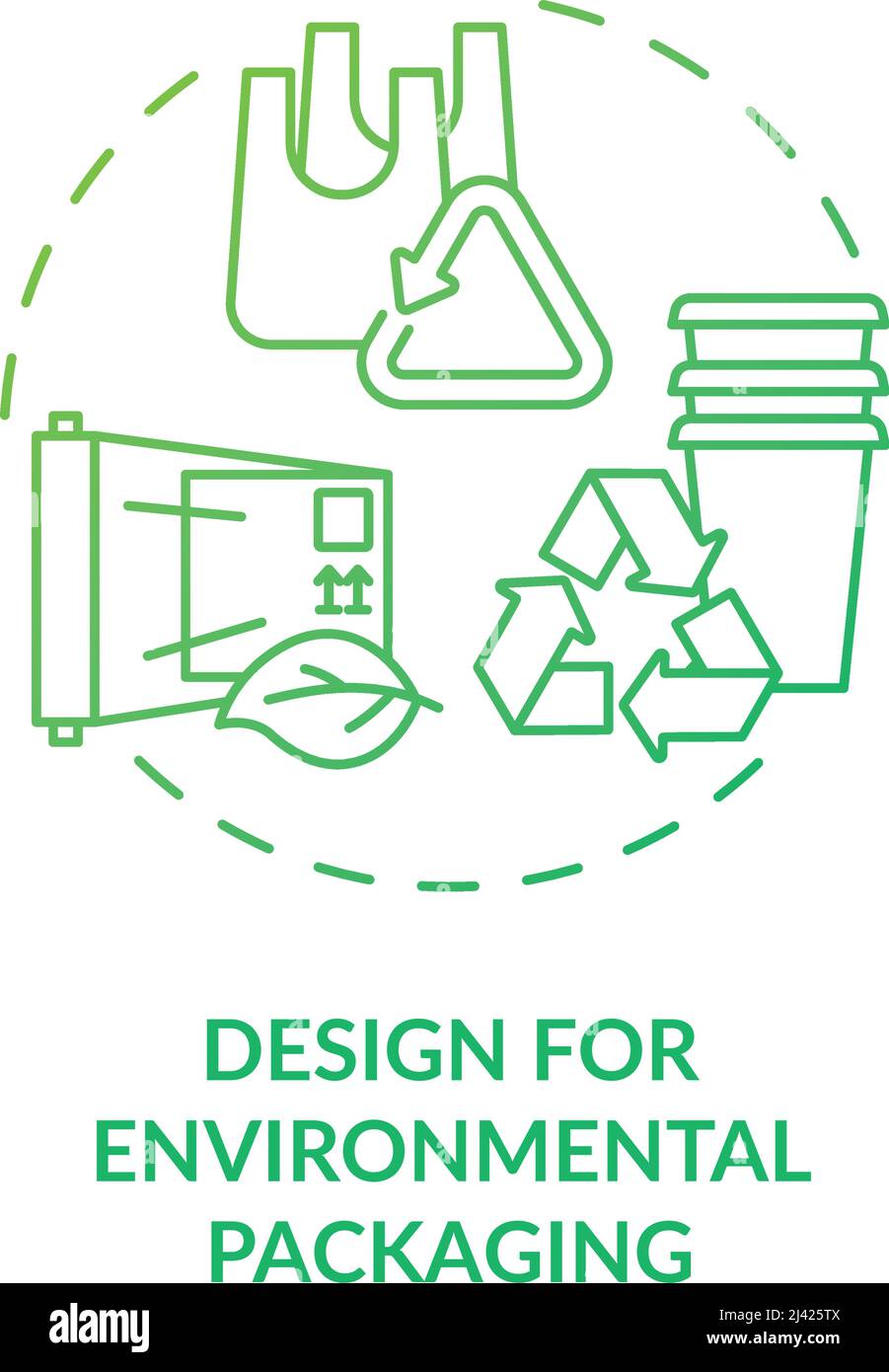 Design For Environmental Packaging Green Gradient Concept Icon Stock