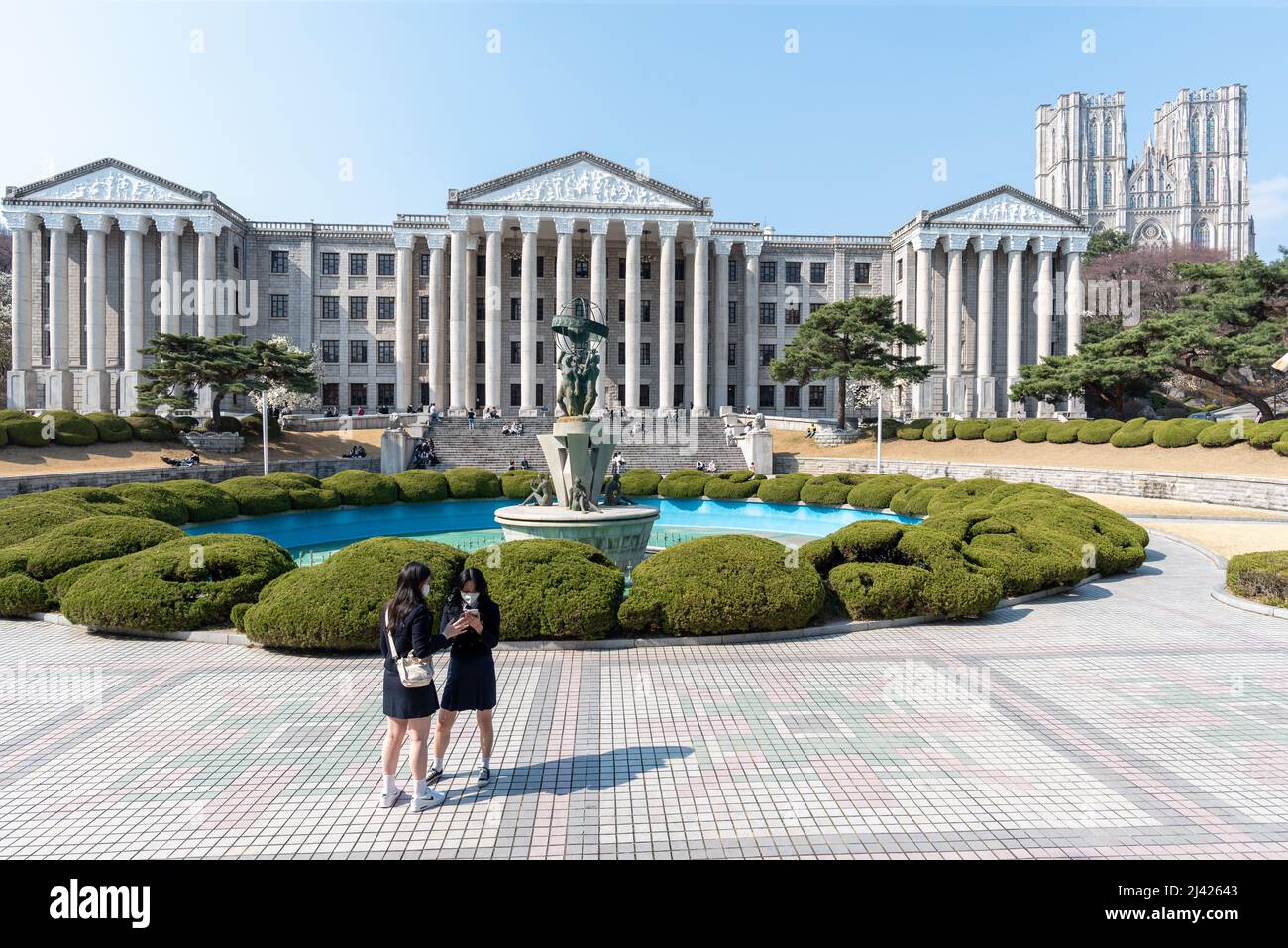 Kyung Hee University campus in Seoul South Korea on April 3 2022 Stock