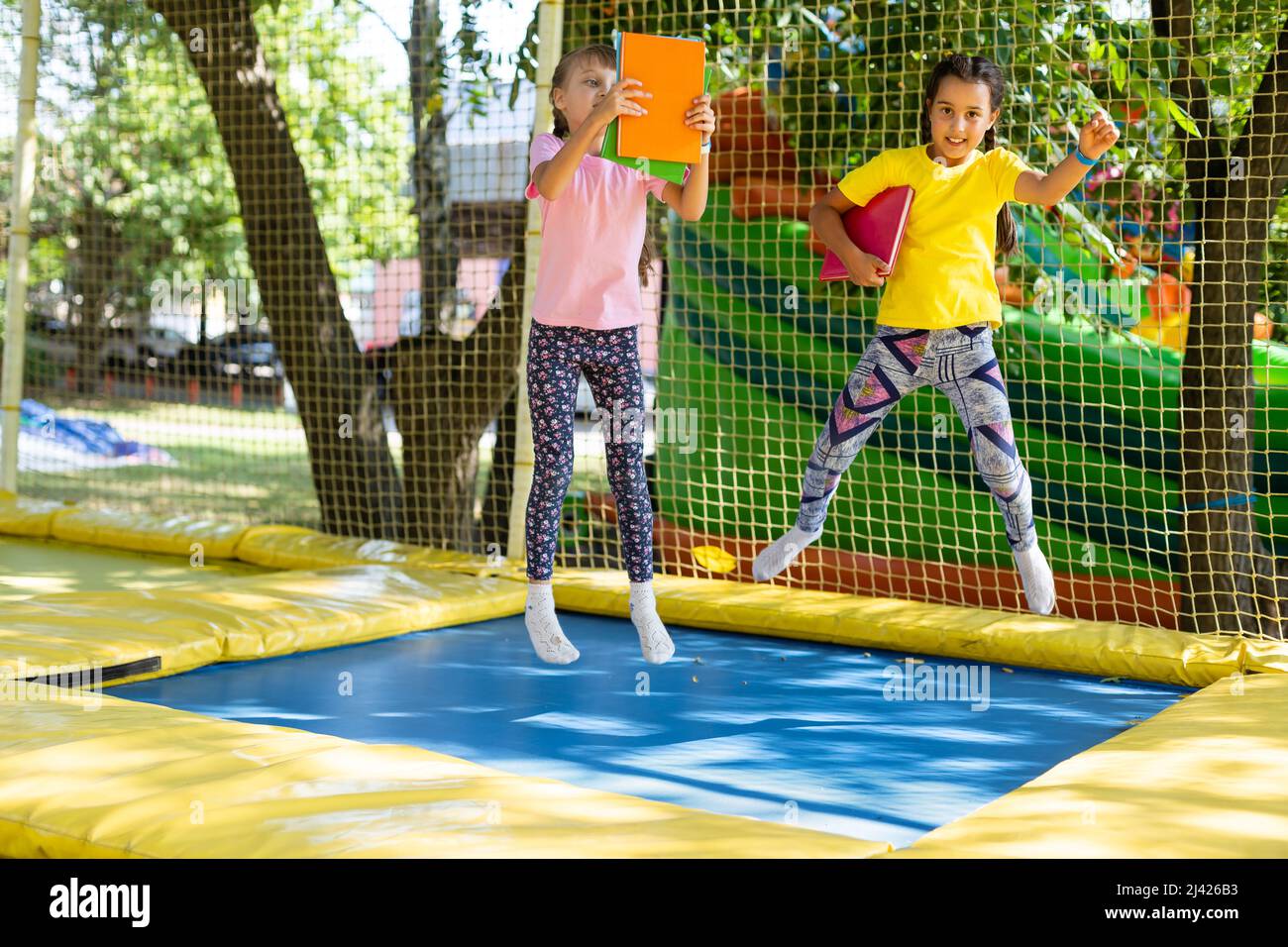 Pink trampoline hi-res stock photography and images - Alamy