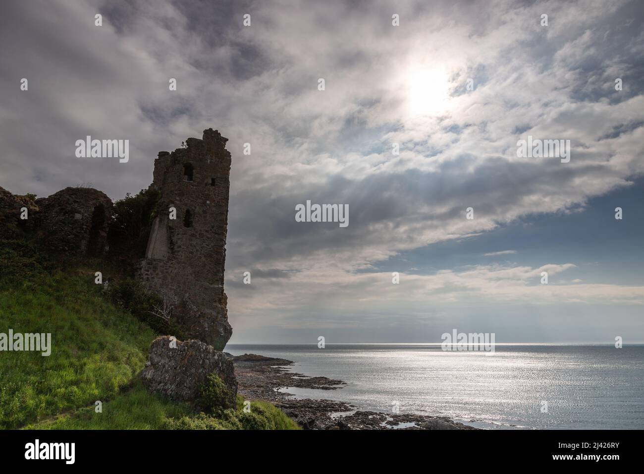 Dunure castle ruins, Ayrshire, Scotland Stock Photo