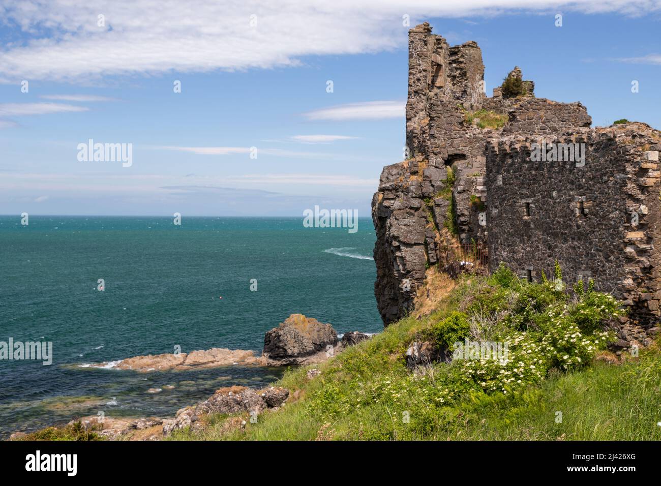 Dunure castle ruins, Ayrshire, Scotland Stock Photo