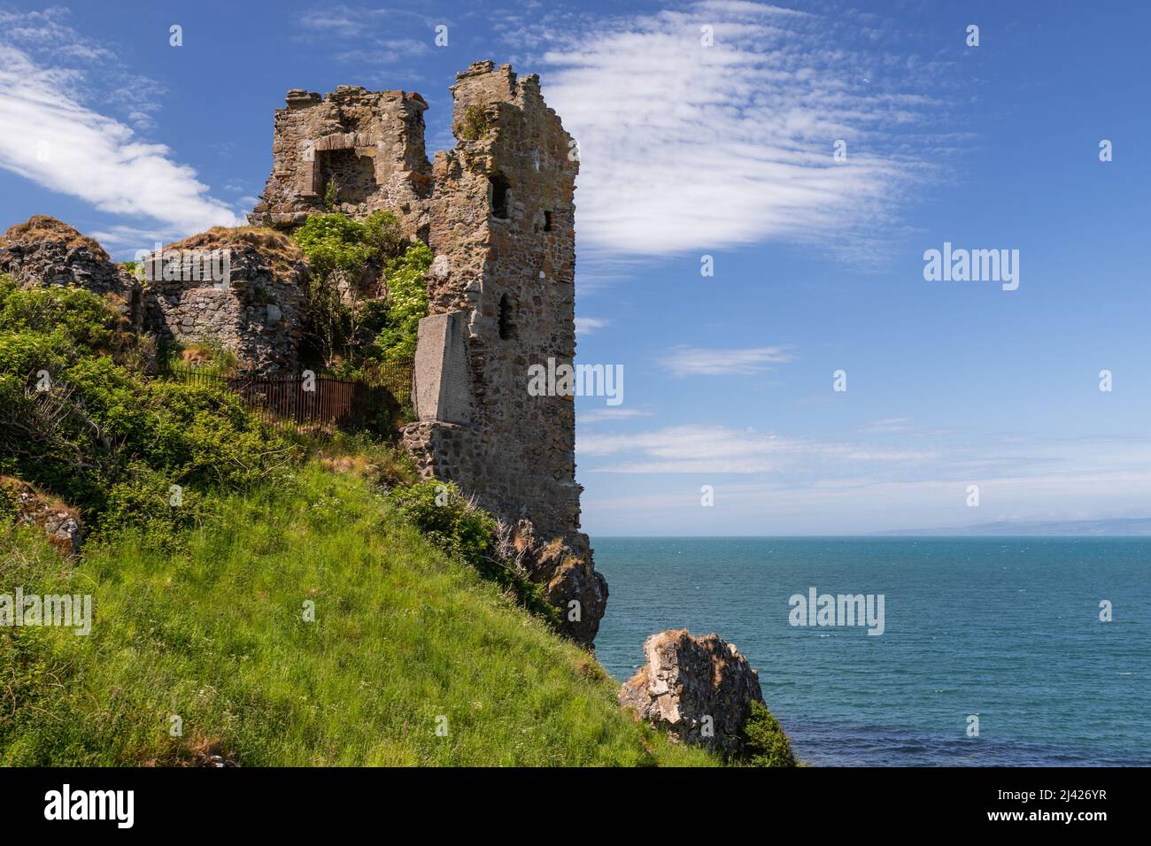 Dunure castle ruins, Ayrshire, Scotland Stock Photo