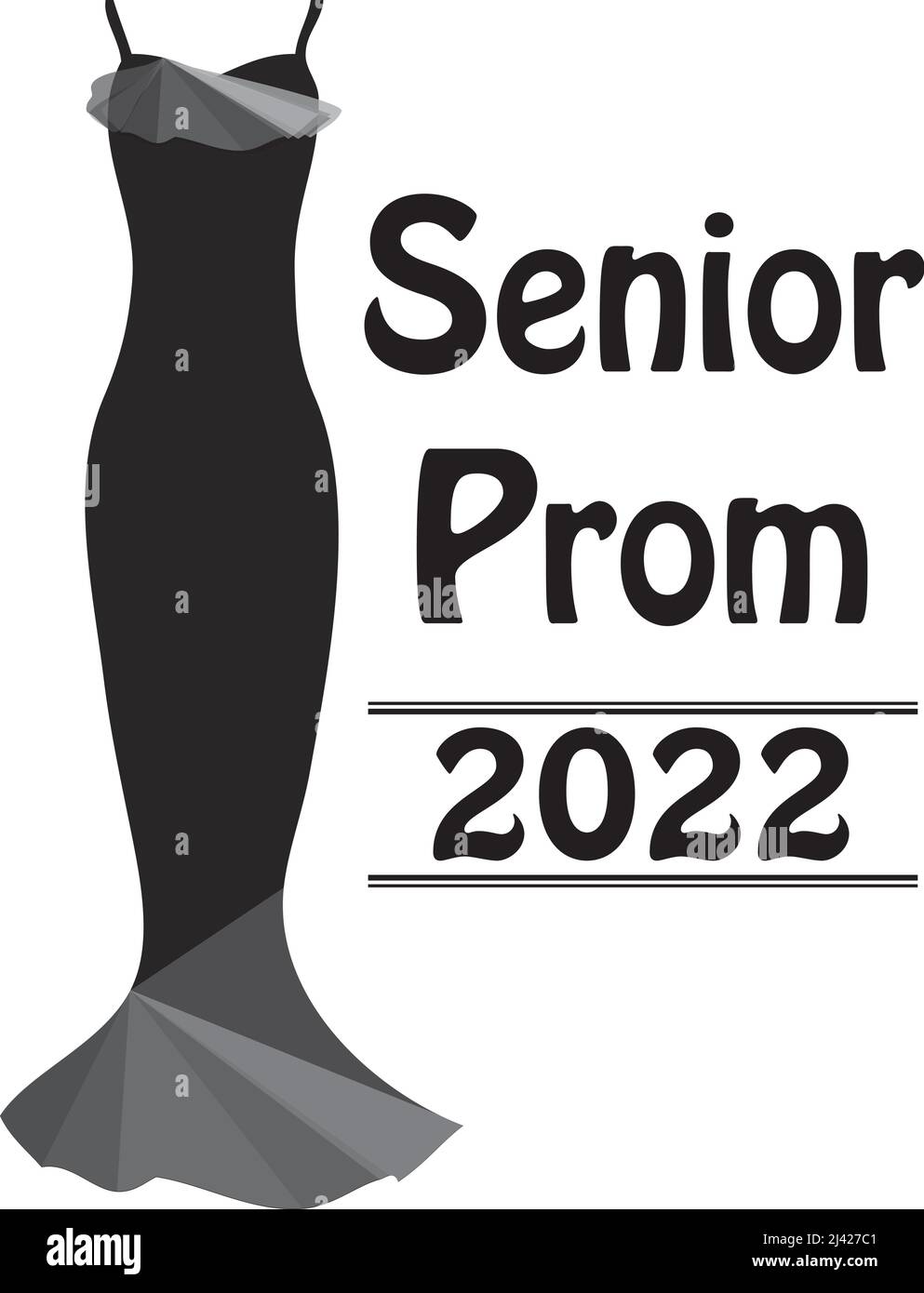 Senior Prom 2022 Formal Dress Graphic Stock Vector