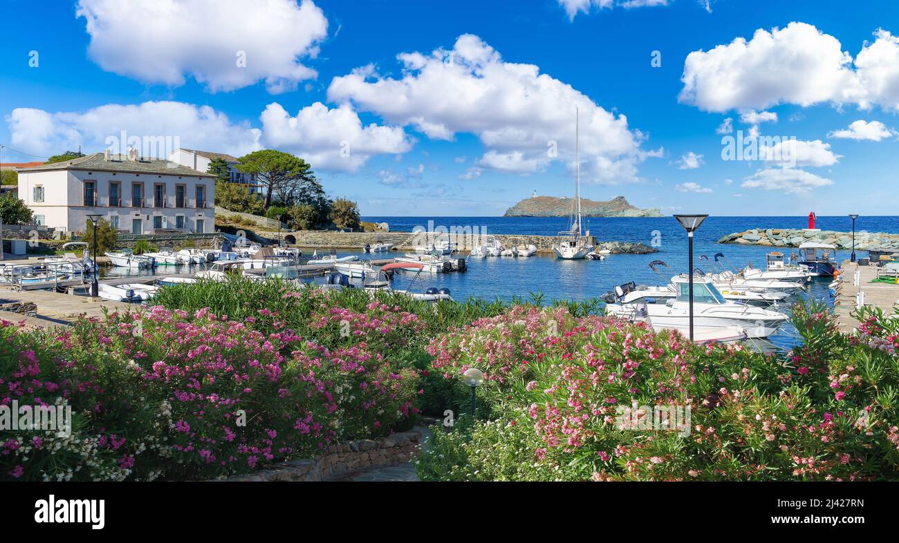 Landscape with Barcaggio village in Corsica island, French Stock Photo -  Alamy