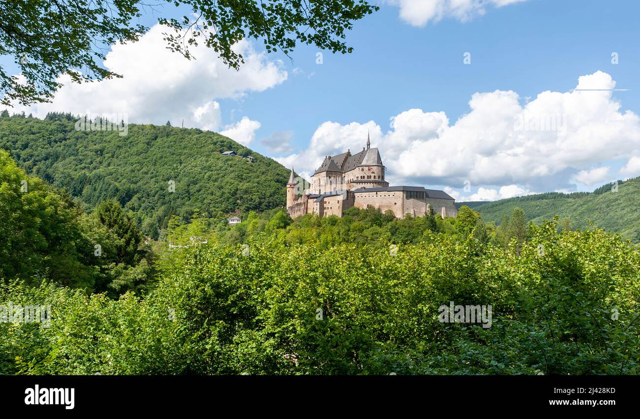 Vianden Castle, Vianden, Luxembourg, Europe. Stock Photo