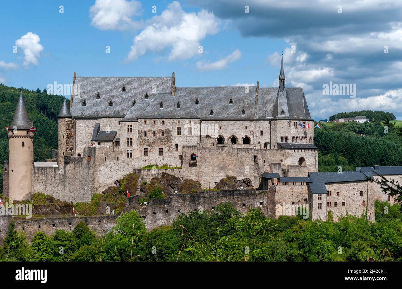 Vianden Castle, Vianden, Luxembourg, Europe. Stock Photo