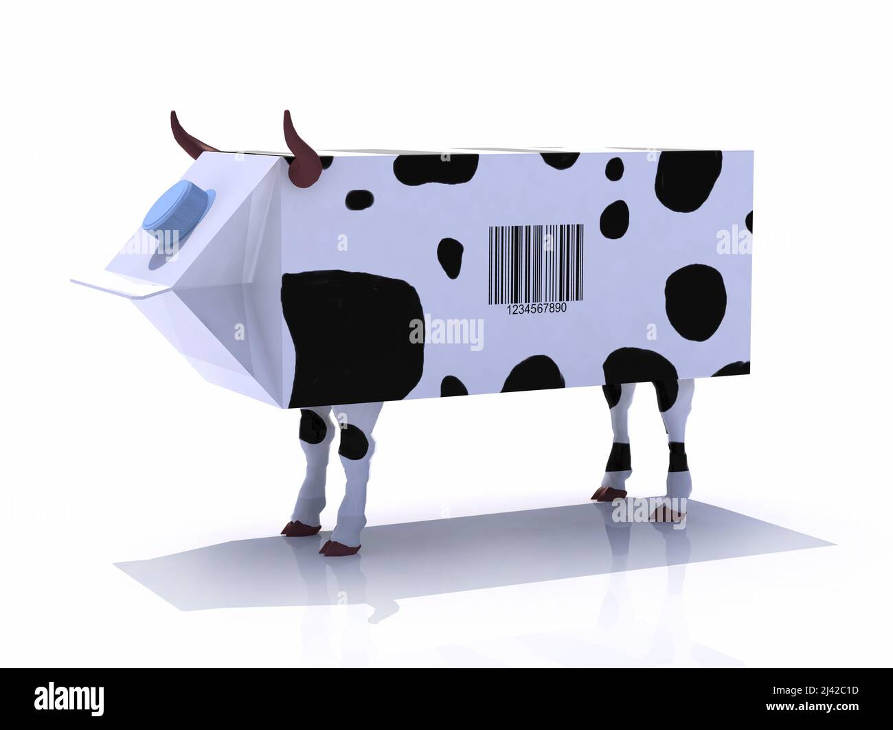 milk box like a cow, 3d illustration Stock Photo