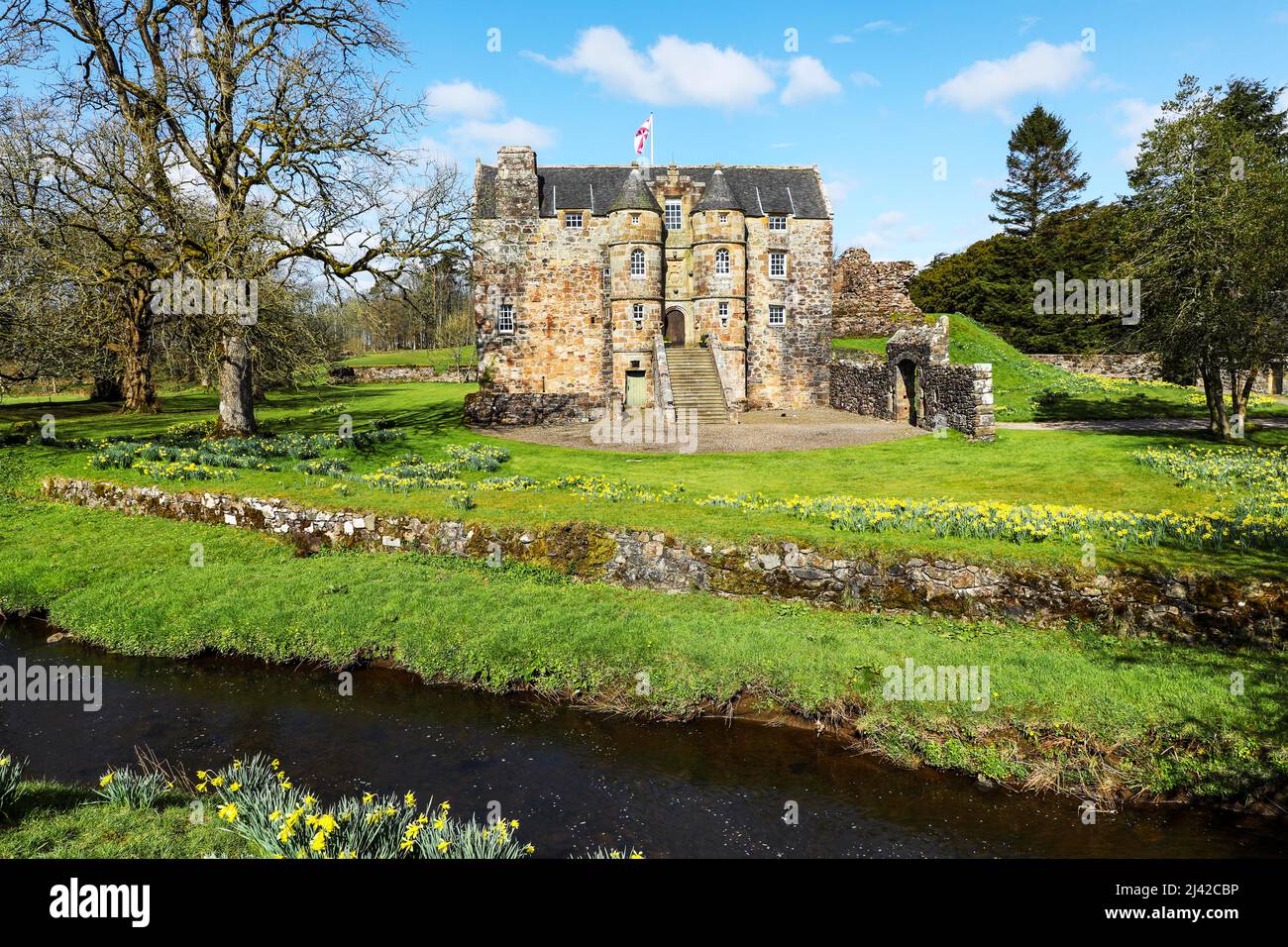 Rowallan Castle, Kilmaurs near Kilmarnock, Ayrshire, Scotland. This