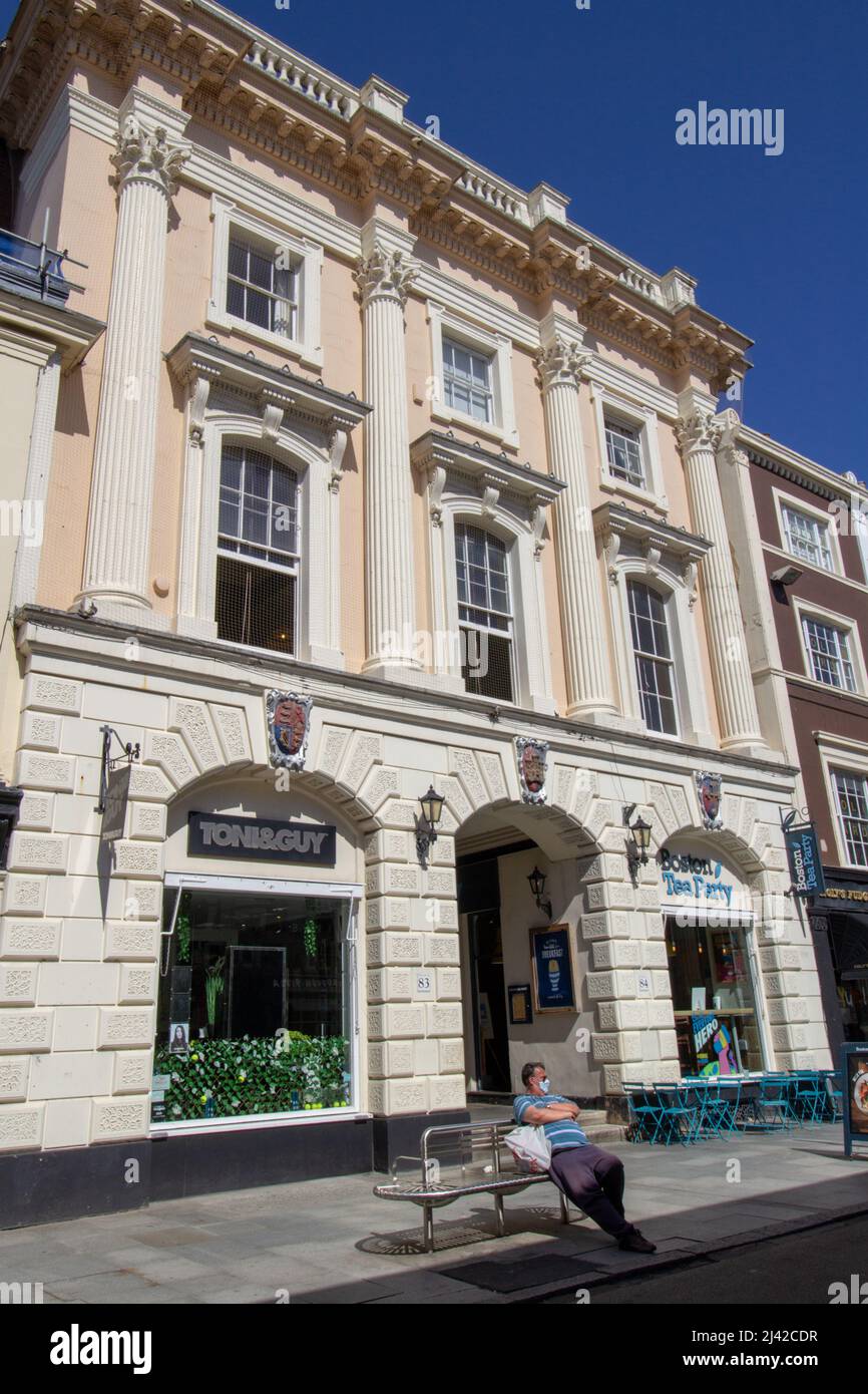 EXETER, UK - JULY 18, 2021 branch of Toni and Guy hairdressing salon on Queen Street Stock Photo