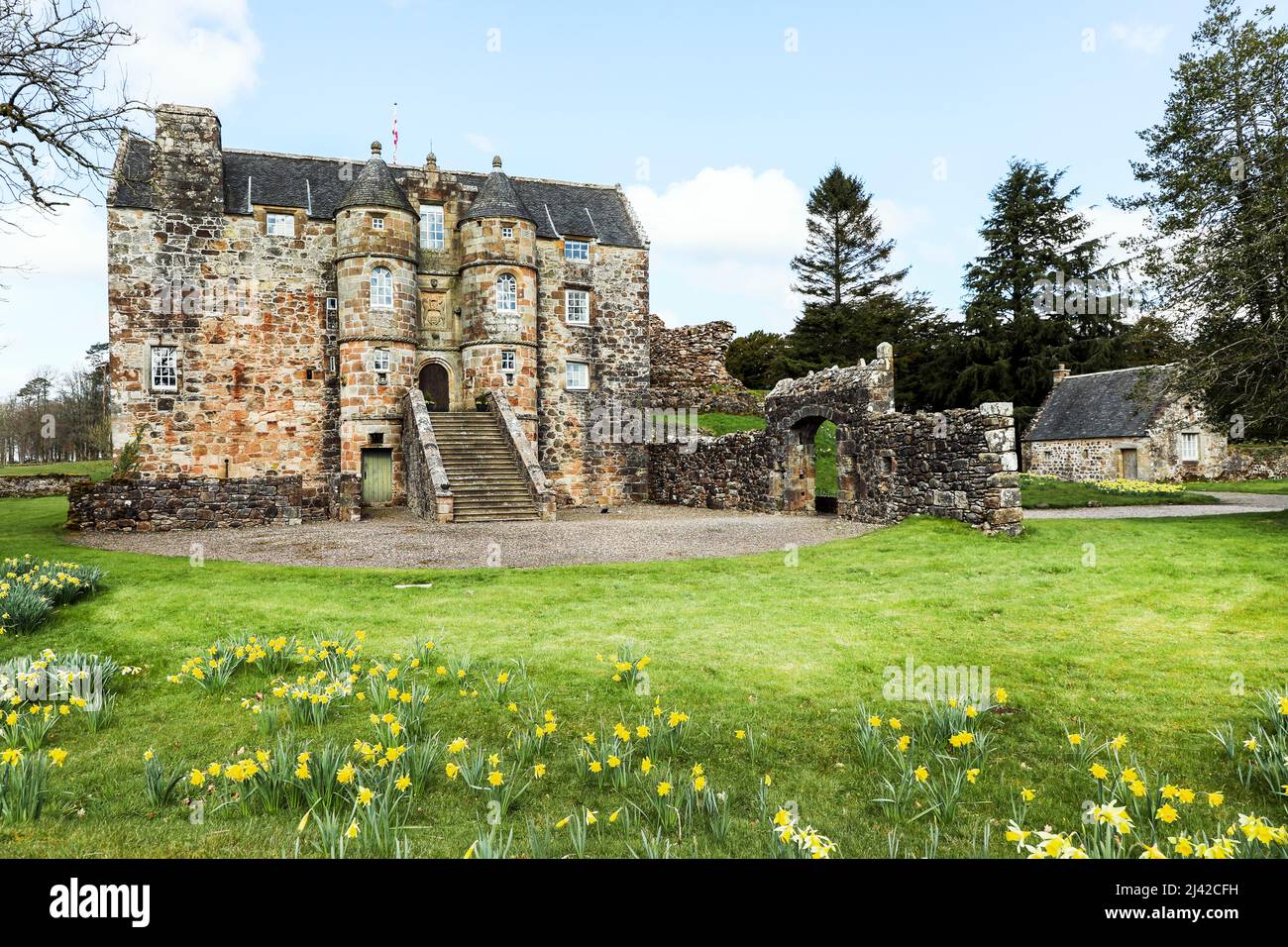 Rowallan Castle, Kilmaurs near Kilmarnock, Ayrshire, Scotland. This