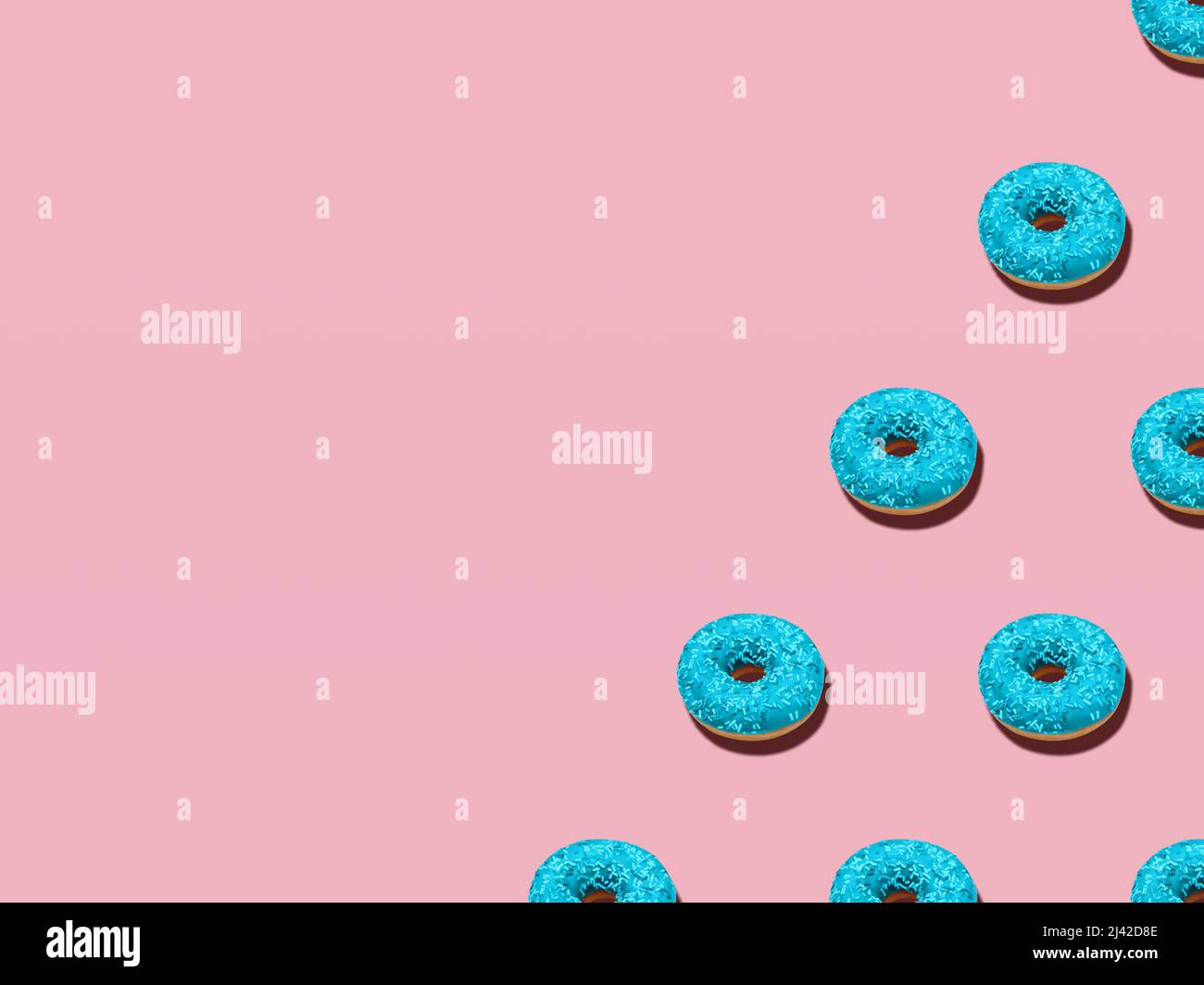 Colorful donuts. Photo with copy space. Stock Photo