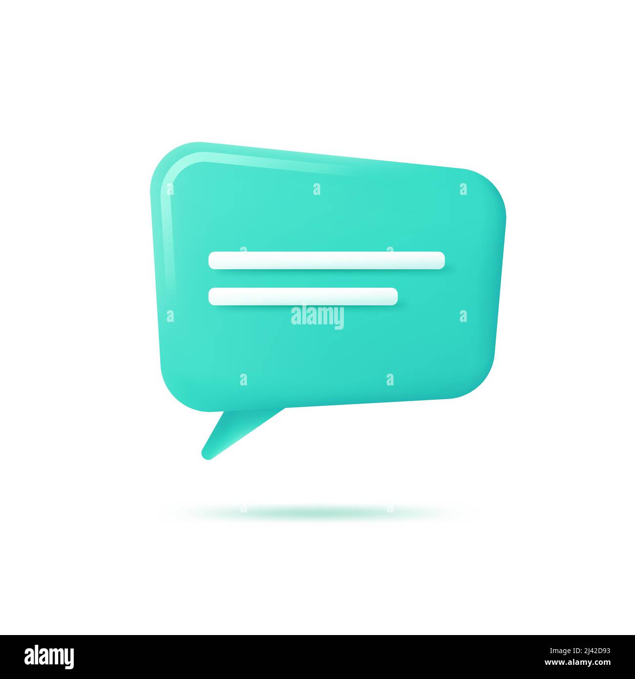Vector realistic 3d speech bubble, chat icon, message box Stock Vector