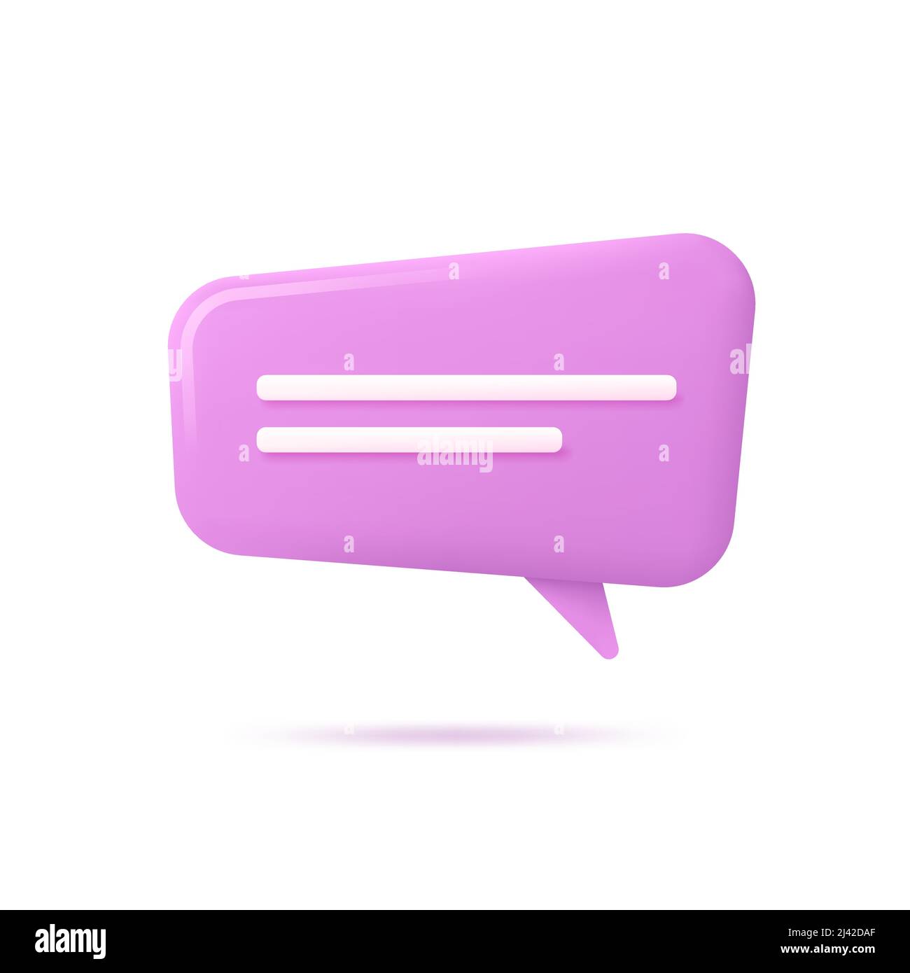 Vector realistic 3d speech bubble, chat icon, message box Stock Vector
