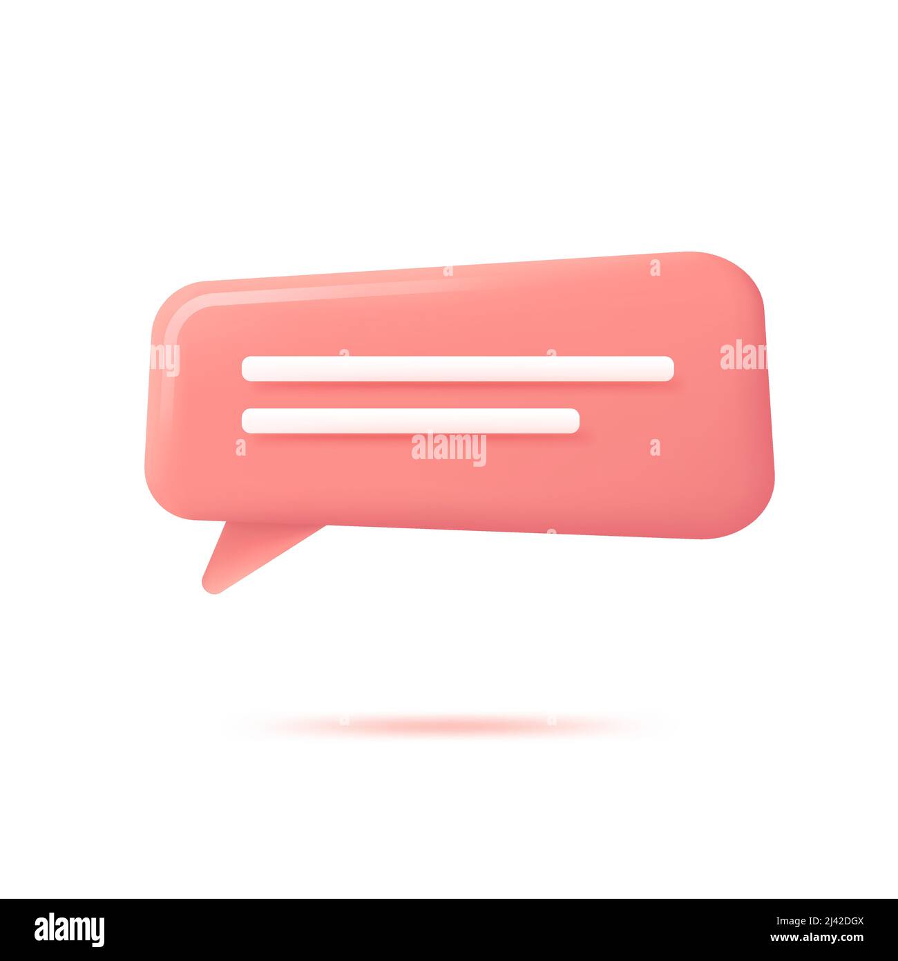 Vector realistic 3d speech bubble, chat icon, message box Stock Vector