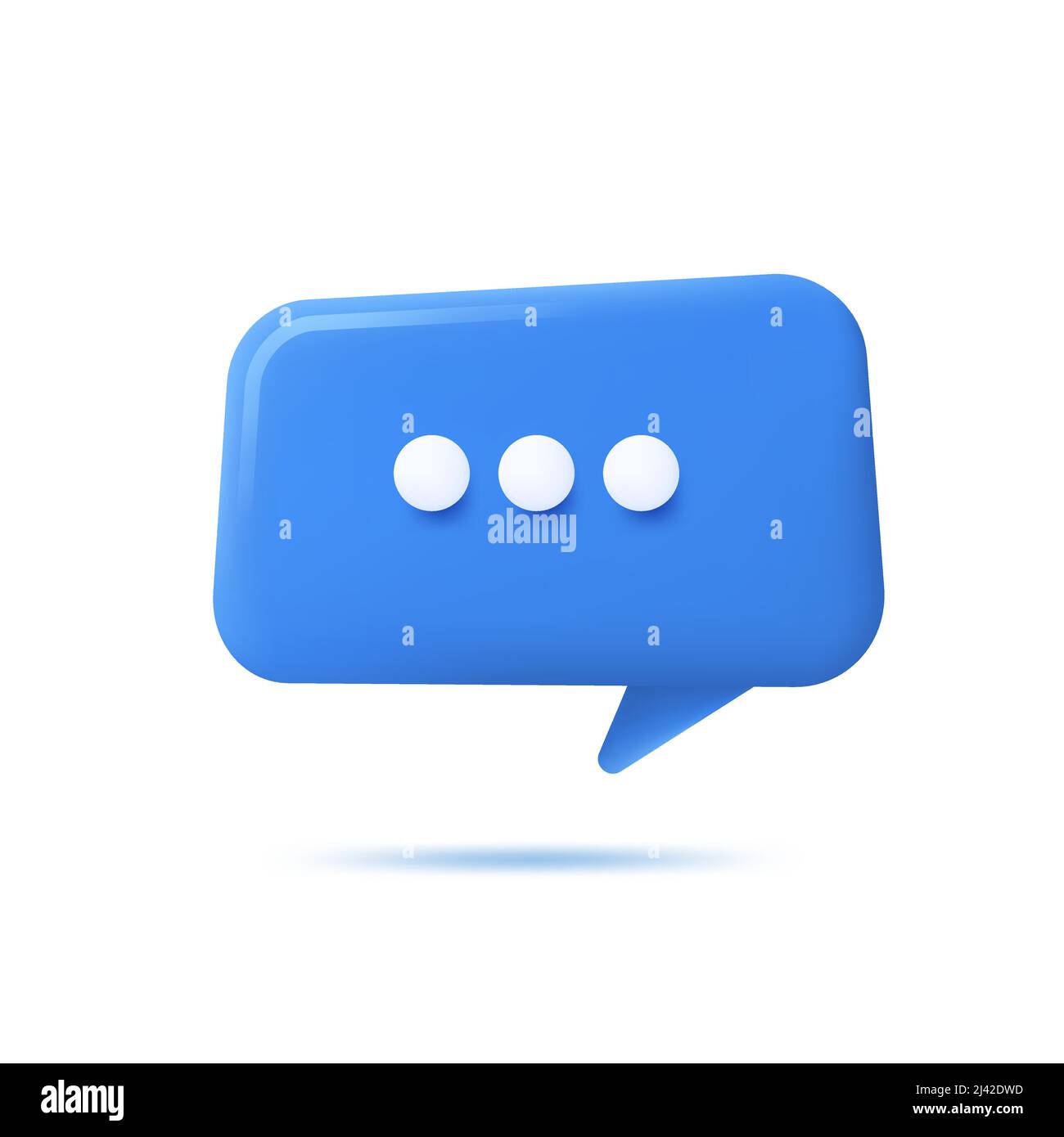 Vector realistic 3d speech bubble, chat icon, message box Stock Vector