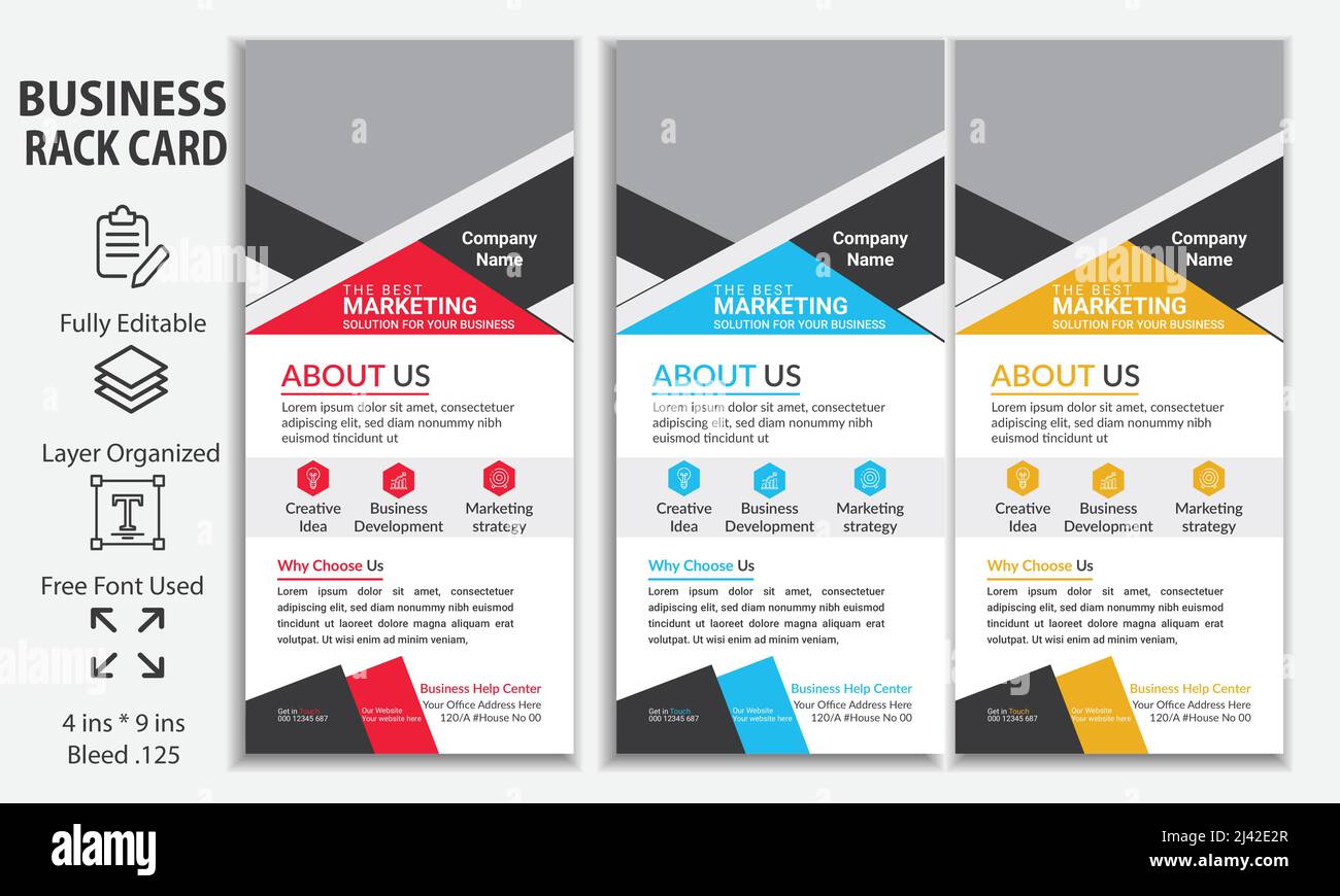Rack Card Template Corporate Business Flyer design Stock Vector Image