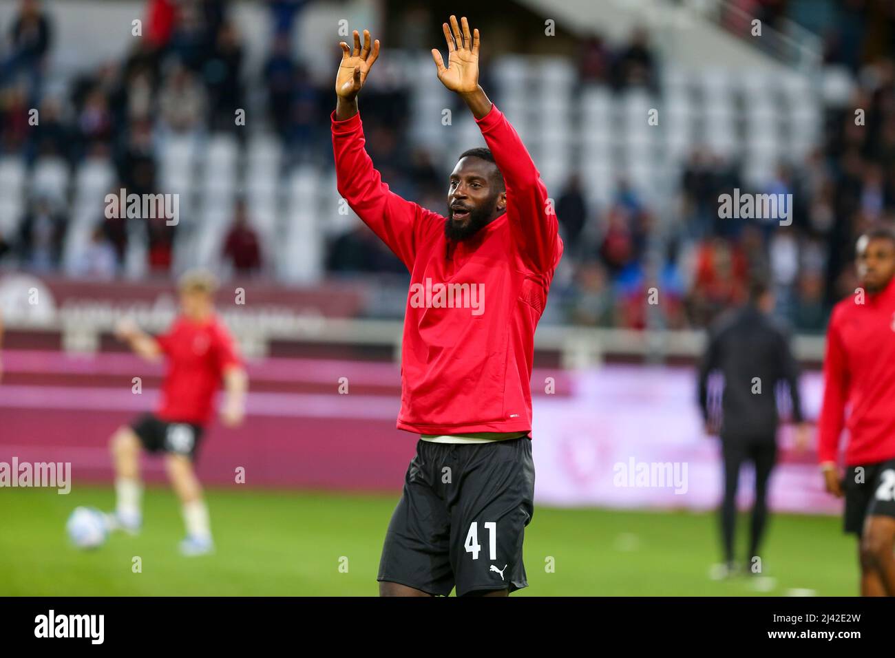 TURIN, ITALY, 10 APRIL 2022. Tiemoue Bakayoko of AC Milan during the Serie A match between Torino FC and AC Milan at Olympic Grande Torino Stadium. Credit: Massimiliano Ferraro/Medialys Images/Alamy Live News Stock Photo