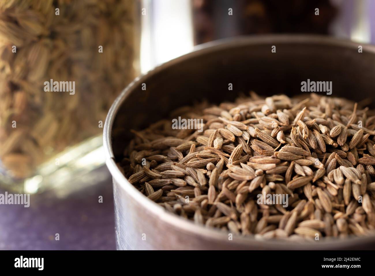Cumin seeds in a bowl. Commonly used cumin spice in cuisines around the