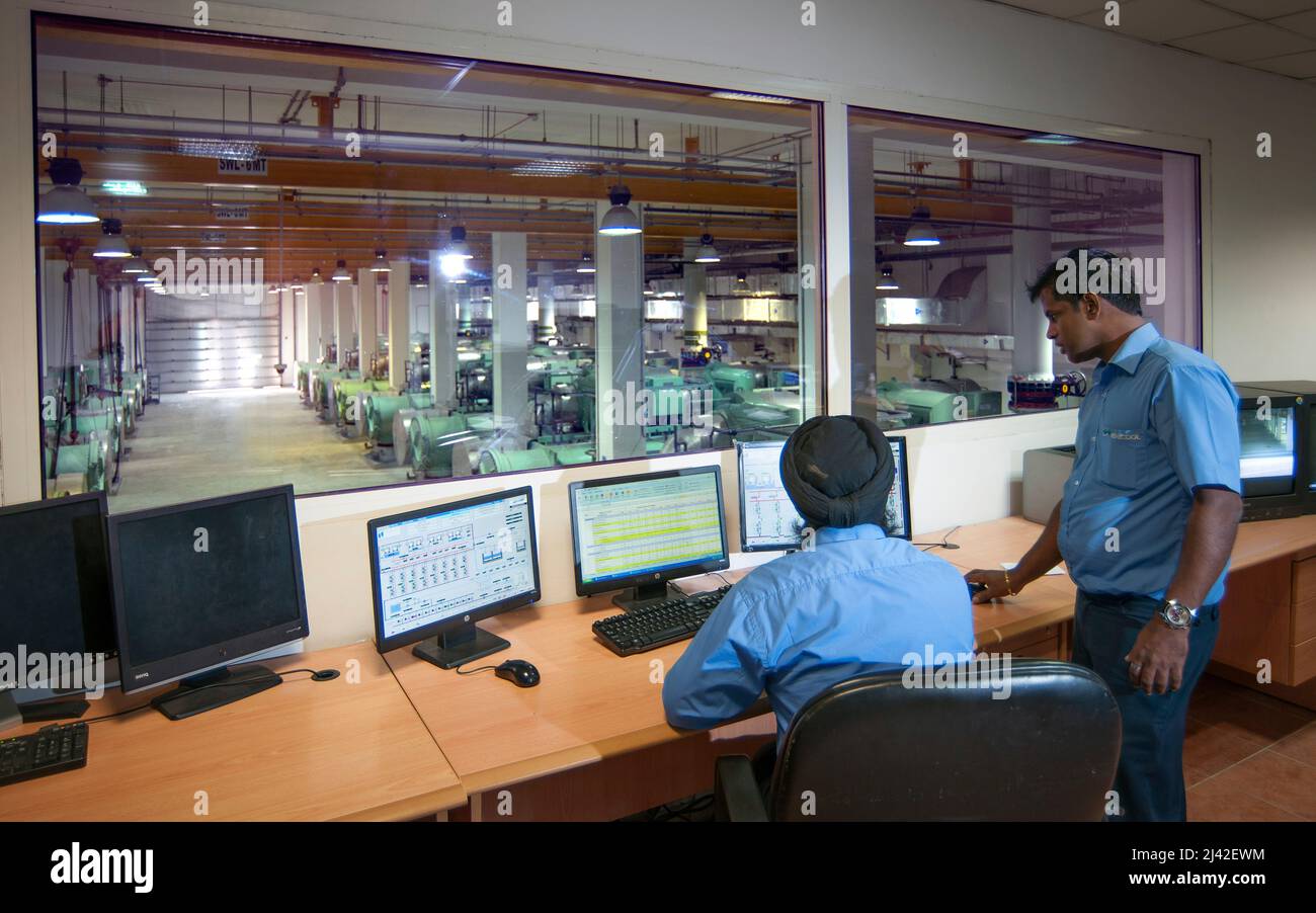control room at a district cooling system Stock Photo