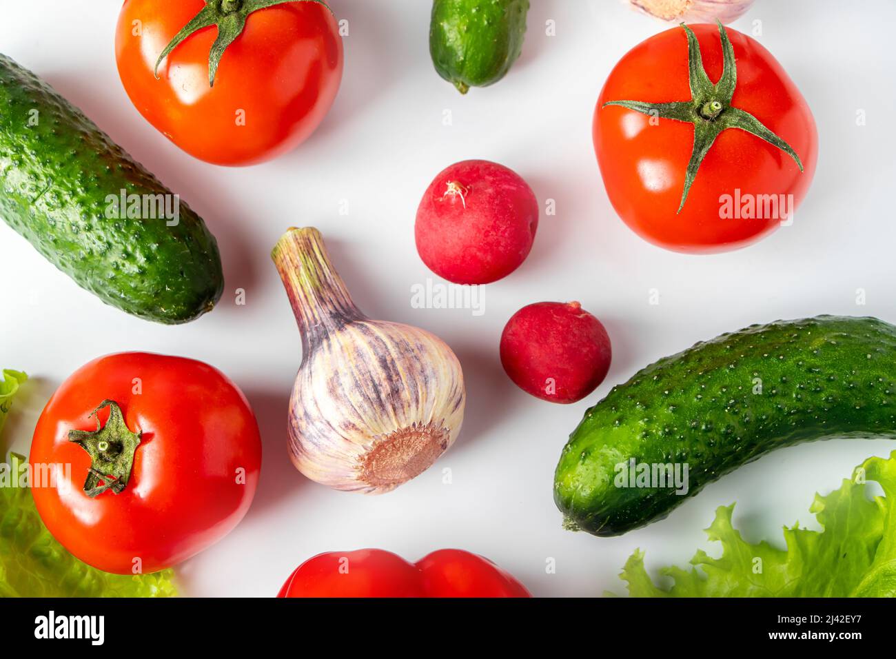 Assorted fresh vegetables on a white background. Diet food concept ...